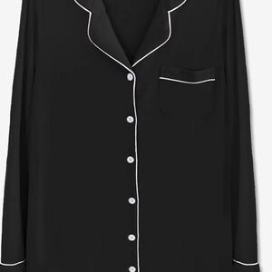 NORDSTROM Black Button-Up NIGHT SHIRT